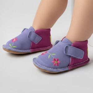 Pipit Flower Suede Baby Walker Shoes Purple Pink | EU 19 / US 4